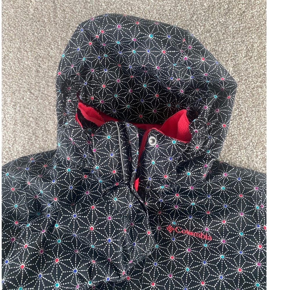 Columbia Interchange 3-in-1 Jacket Women L Black Geometric Omni-Heat Waterproof
